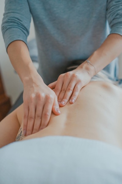Clinical deep tissue massage therapy session